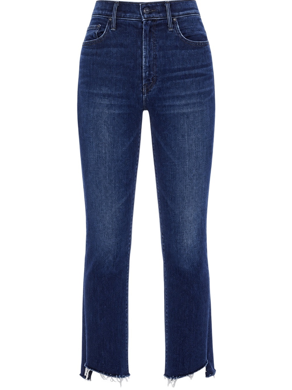 Mother The Insider High Waist Step Frayed Hem Crop Bootcut Jeans